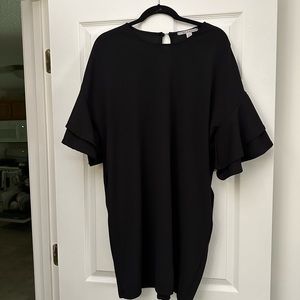 Black shirt dress with bell sleeves